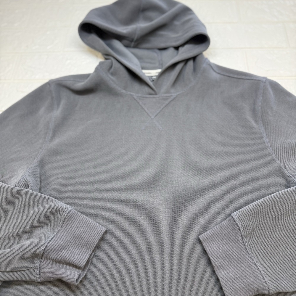 Eddie Bauer Textured Lounge Hoodie Pullover Sweatshirt Gray Men’s Size Medium